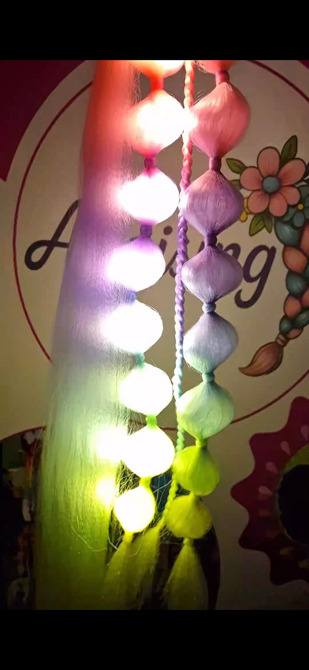 Handmade Light Up Hair Extensions, LED Bubble Braid, Festival Hair, Rave Hair Piece, Fiber Optic Hair